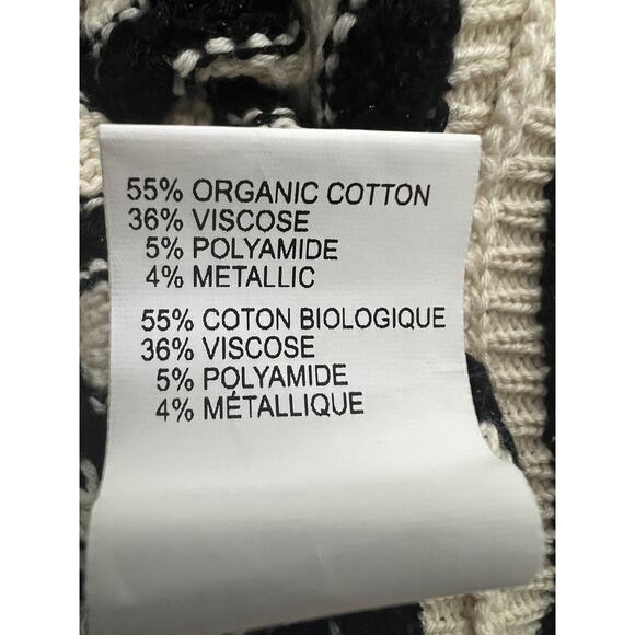 RAMY BROOK WOMENS MEDIUM JESSA KNIT STRIPE SWEATER MIDI DRESS BLACK IVORY NEW - Picture 12 of 14